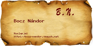 Bocz Nándor névjegykártya