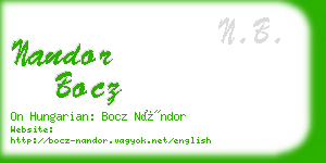 nandor bocz business card